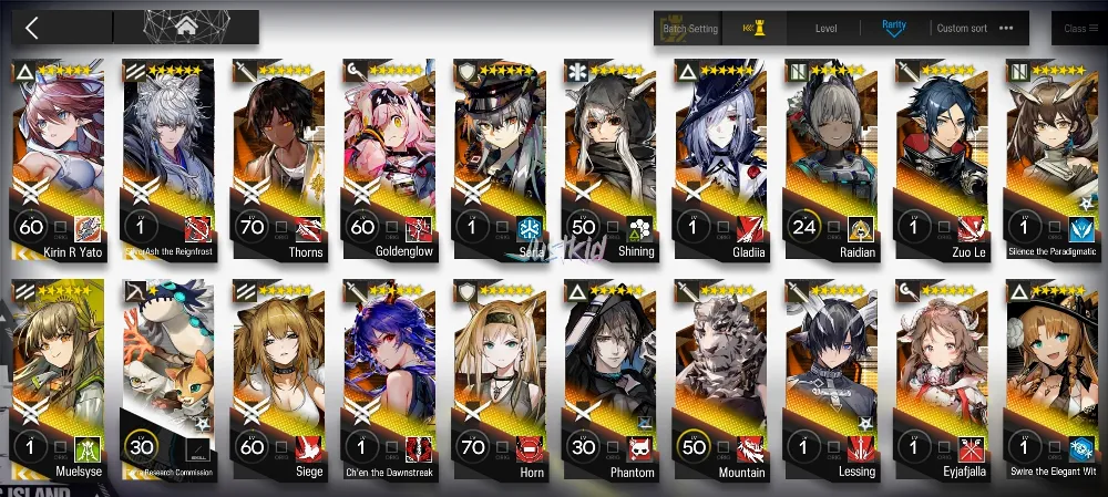 ARKNIGHTS GLOBAL EARLYMID 19*6 , 3 LIMITED KIRIN YATO,SILVERASH ALTER,MUELSYSE , CHEN DAWNSTREAK