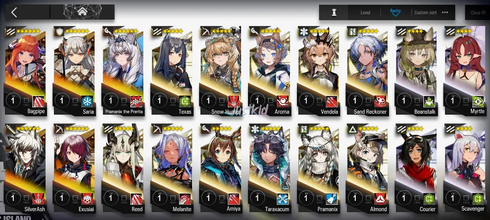 ARKNIGHTS GLOBAL STARTER 5*6 , PRAMANIX ALTER,BAGPIPE,SILVERASH,EXUSIAI,SARIA