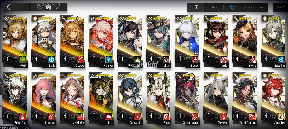 ARKNIGHTS GLOBAL STARTER 8*6 , HARUKA,LEMUEN,EYJA,SILVERASH,SIEGE,SARIA,CEOBE,LEE