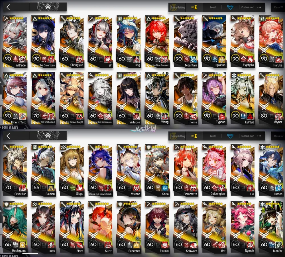 ARKNIGHTS GLOBAL LV119 , 12 LIMITED, 74*6 , 94 E2, 323 (81.8%) T.O, MONSTER HUNTER, DEPOT UP TO 150X