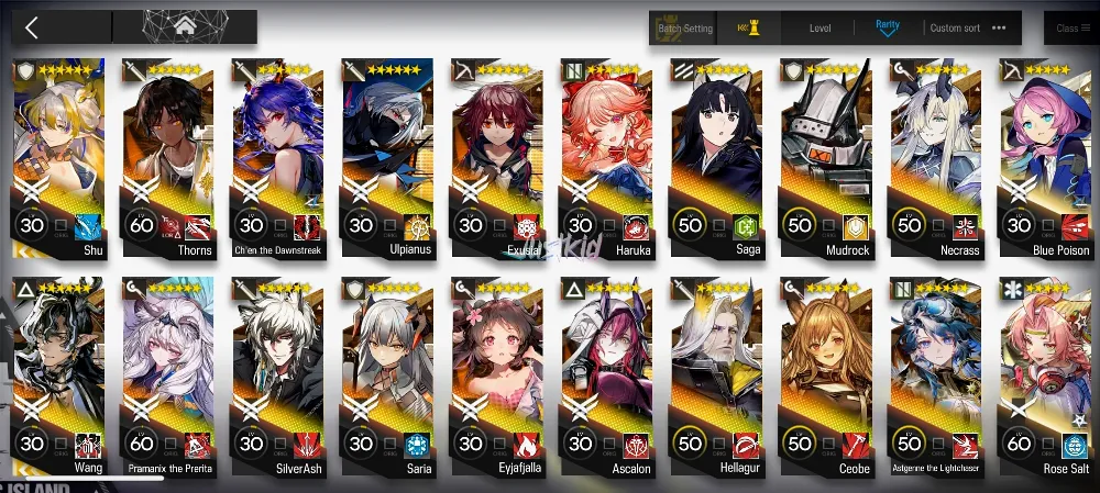 ARKNIGHTS GLOBAL EARLYMID 18*6 , 2 LIMITED WANG,SHU , PRAMANIX ALTER,HARUKA,NECRASS,ULPIANUS,ASCALON