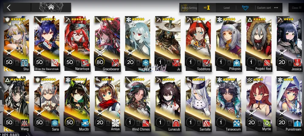 ARKNIGHTS GLOBAL STARTER 6*6 , 2 LIMITED WANG,SHU , MON3TR,CHEN DAWNSTREAK,NARANTUYA,SARIA