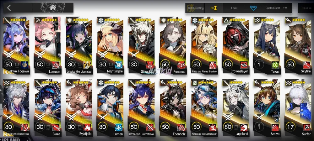 ARKNIGHTS GLOBAL EARLYMID 15*6 , 2 LIMITED SAKIKO,SILVERASH ALTER , LEMUEN,BLAZE,EYJA,JESSICA ALTER