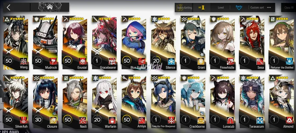 ARKNIGHTS GLOBAL STARTER 6*6 , LIMITED WANG , NASTI,SILVERASH,MUDROCK,CLOSURE,EXUSIAI