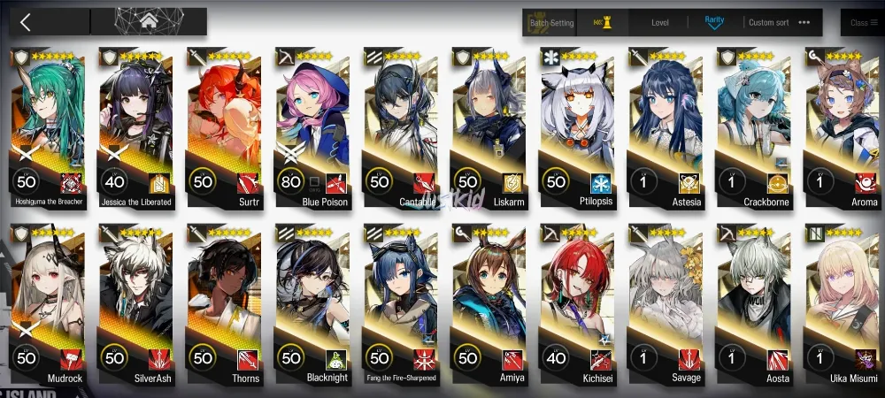 ARKNIGHTS GLOBAL STARTER 6*6 , LIMITED HOSHI ALTER , MUDROCK,JESSICA ALTER,THORN,SURTR,SILVERASH