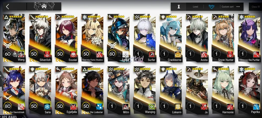 ARKNIGHTS GLOBAL STARTERMID 8*6 , LIMITED WANG,THORN ALTER,REED ALTER,EYJA,SILVERASH,SARIA,EXUSIAI