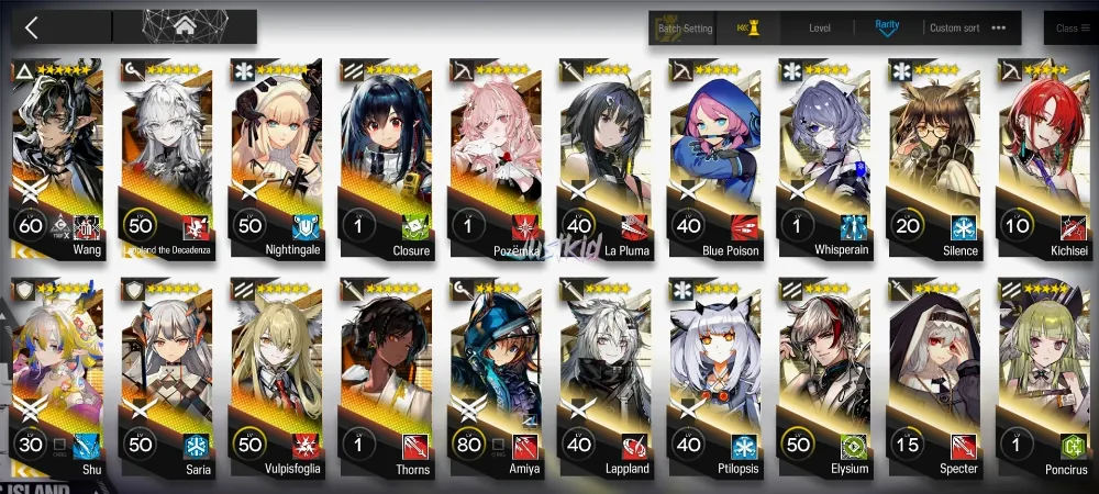 ARKNIGHTS GLOBAL EARLYMID 9*6 , 3 LIMITED WANG,LAPPLAND ALTER,SHU , CLOSURE,POZEMKA,THORN,SARIA