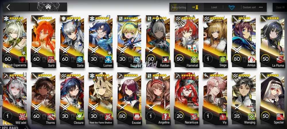 ARKNIGHTS GLOBAL EARLYMID 15*6 , 2 LIMITED KALTSIT ALTER MAXPOT,WISADEL , THORN,SURTR,SARIA,CLOSURE