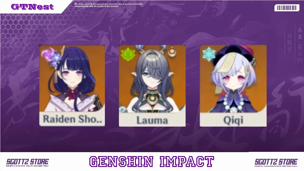 ASIA | AR 10 | Female | Lauma + Raiden Shogun | Character Banner Pity 60+ | All Unset