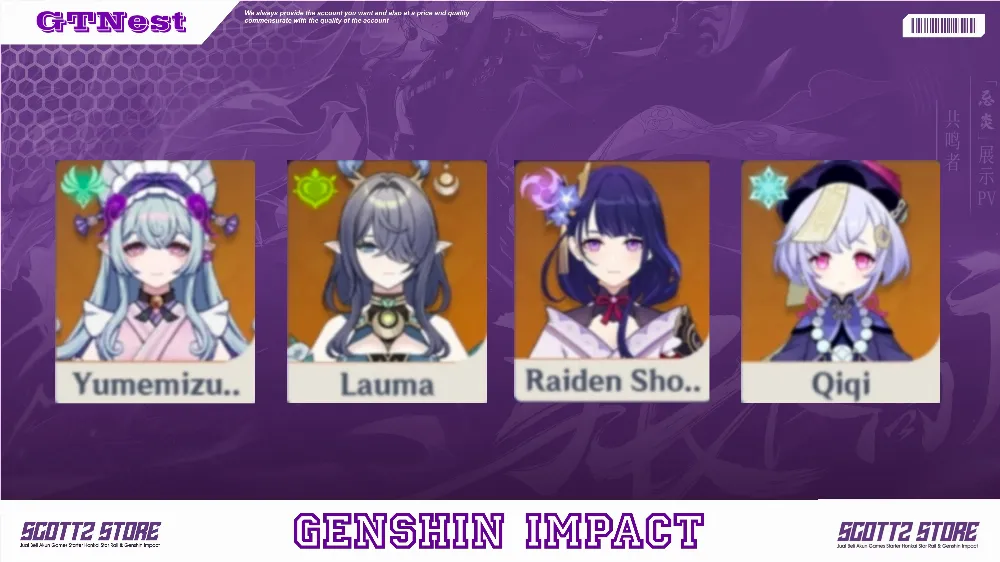 ASIA | AR 10 | Female | Lauma + Raiden Shogun | Character Banner High Pity 65+ | All Unset