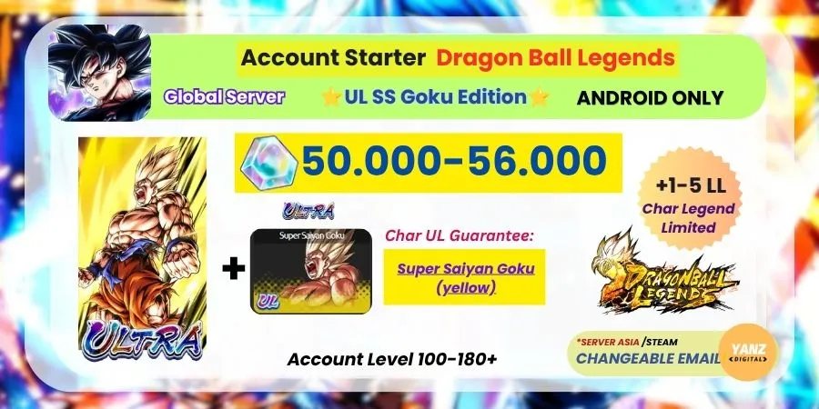 [ANDROID] DBL Account | UL Super Saiyan Goku Edition | 50.000-55.000 CC + | 1–5 Legends Limited
