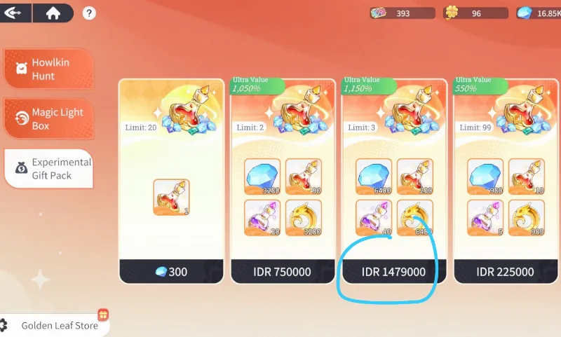 Package Top up 1479.000 (Vilog)