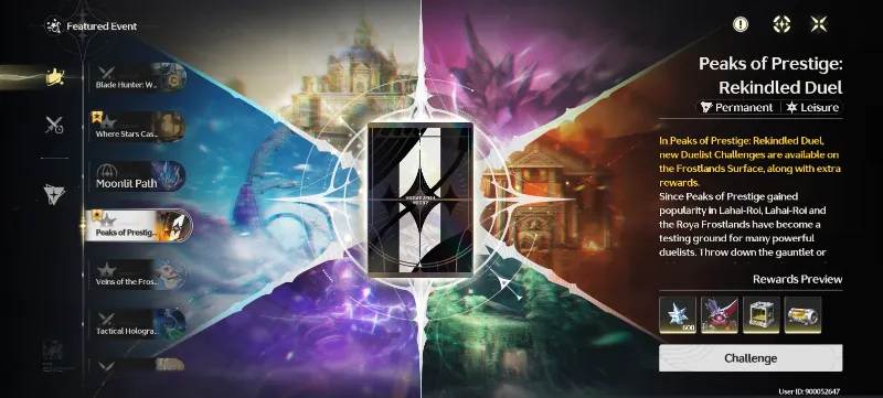 (3.1) Event Peaks of Prestige: Rekindled Duel