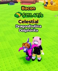 Kick A Lucky Blox - Bacon Dragonfrutina Dolphinita 211T/s