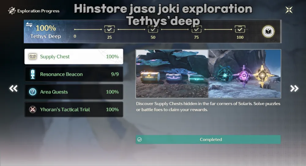 tethys deep exploration 100%