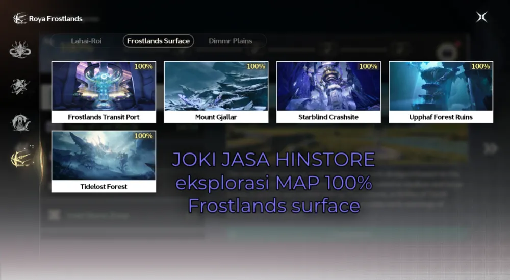 Frostlands Surface eksplorasi map 100%