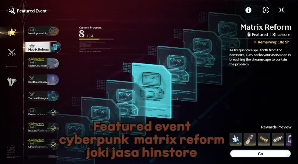 matrix reform event di cyberpunk astrite rewards