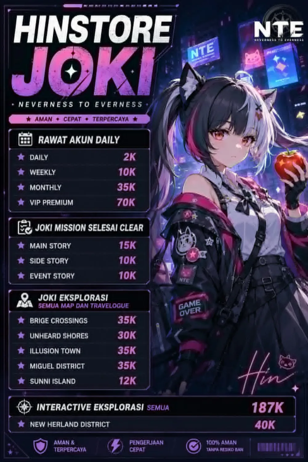 Joki Rawat akun & custom request