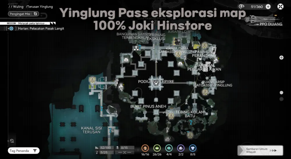 Yinglung Pass & North Wuling Exclusion Zone dari eksplorasi 100% map dan mission Story