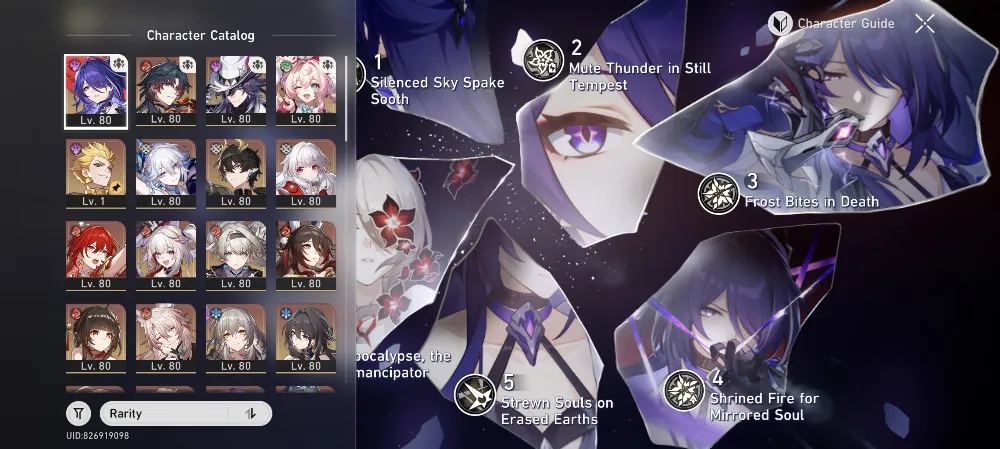 [ASIA] TL70 ENDGAME - 28 Limited Chars | 22x 5★ Light Cones | E6S1 Acheron & Castorice