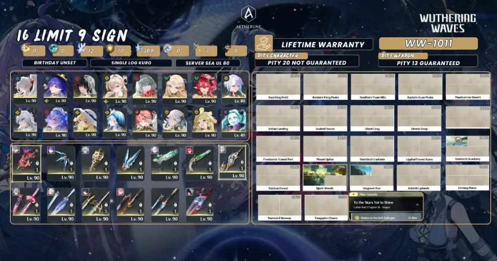 [SEA UL80]16 Limit 9 Sign|Hiyuki S1+Lucilla+Chisa S1+Lucy+Lynae S1+Phrolova S1+Shorekeeper, etc|1011