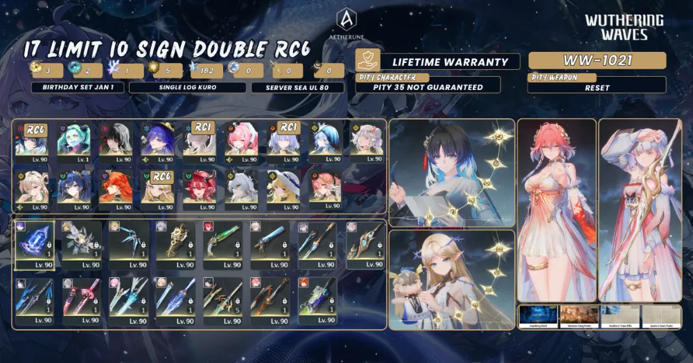 [SEA UL80]17 Limit 10 Sign|Xuanling RC6S1+Cartethyia RC6S1+Hiyuki RC1S1+Lucilla S1+Aemeath S1,etc|21