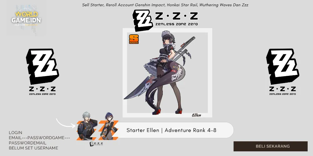 [Asia] Starter Ellen | Adventure Rank 4-8 Zenless Zone Zero