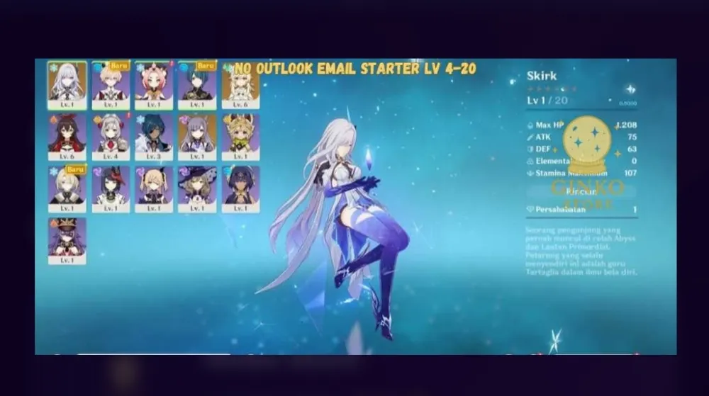 Asian Starter||Skirk And Random SSR AR 4-20||Fast Delivery