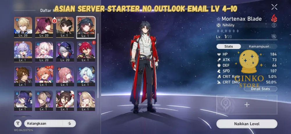 Asian Starter||Mortenax Blade And Random SSR TL 4-10||Fast Delivery