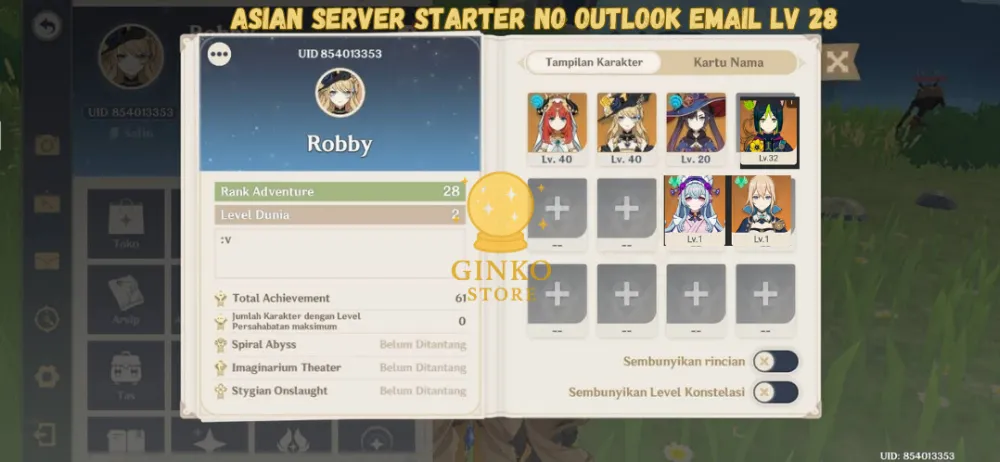 Asian Starter||6SSR Nilou Navia Mona Tighnari Jean Mizuki AR 28||Fast Delivery