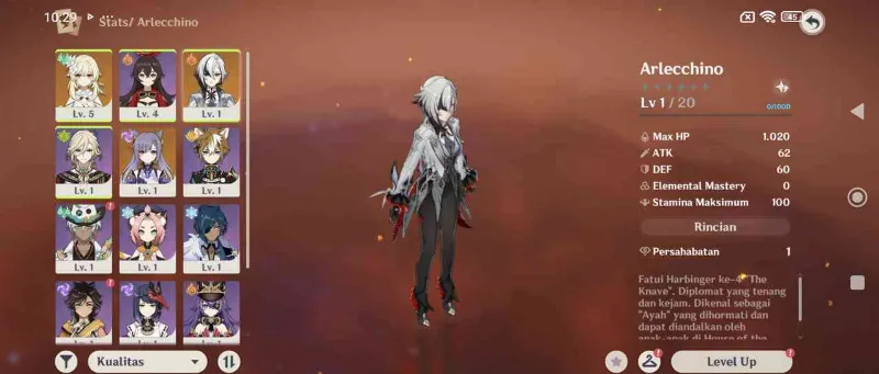 (ASIA) Arlecchino + Keqing | AR5 | Starter MC Female | Login Email acc