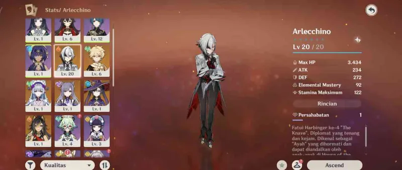 (ASIA) Arlecchino + 4 standard | AR10 | Starter MC Male | guaranteed on