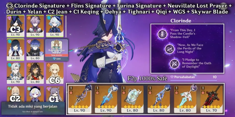 [  ASIA ] C3 Clorinde Sign, Flins Sign, Furina Sign, Neuvillate Lost Prayer, Yelan, Durin, WGS, Etc.
