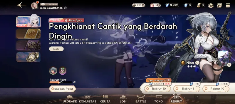 Mid Game Akun/NINA B5 + Well Build (Log in Google Dummy).