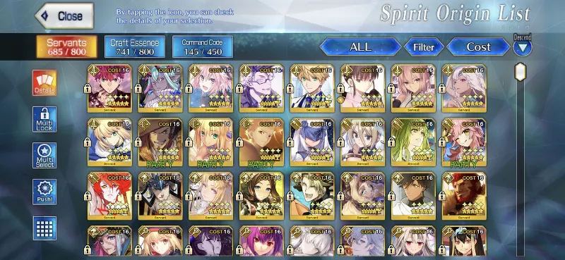 [NA] Akun FGO NA 66 SSR (82 WNP)