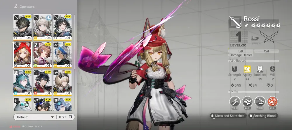 4 starter, Yvonne, Gilberta, Tangtang, Rossi