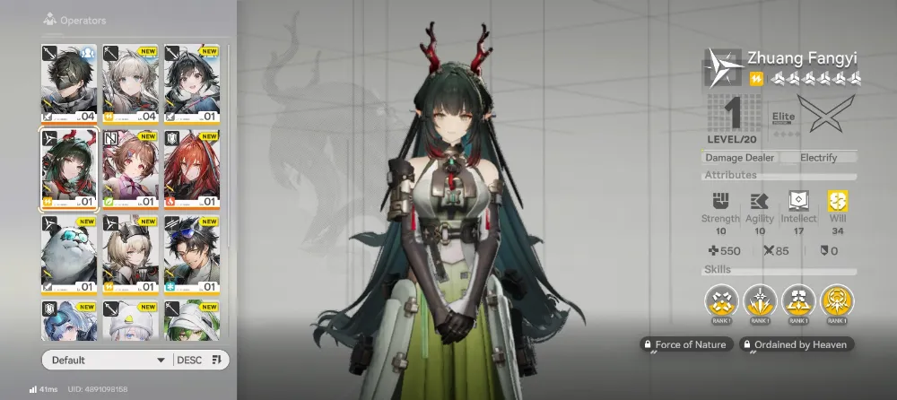 Starter lvl 2 Zhuang Fangyi Sign