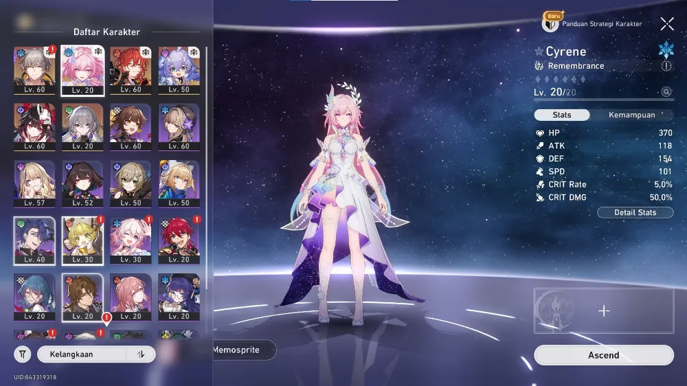 ASIA GT173 Cireng Sparkle HimekoE1 Bronya Bailu TL 32 No Sign GDC1 pcs Bd Unset