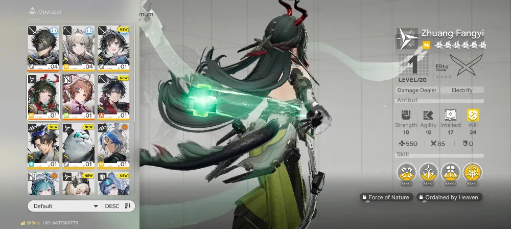 Starter Na eu Lv2  ( Zhuang ~ fangyi ) Select on