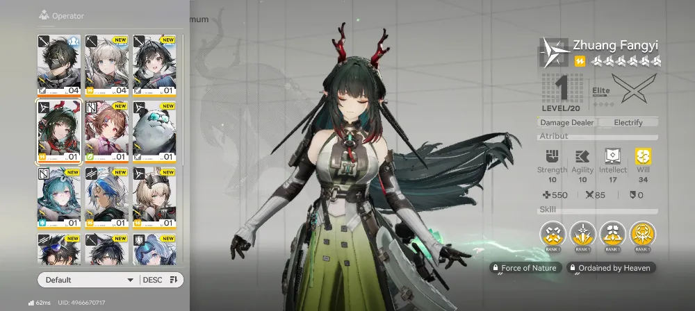 2 Starter Lv2  ( Zhuang ~ fangyi ) Select on
