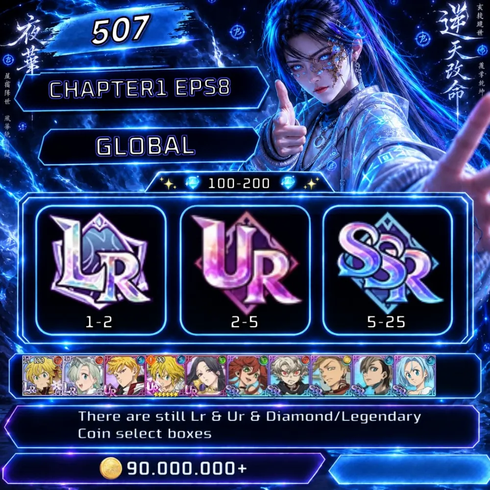 507 ✨STARTER💎 100-200✨7DS : GLOBAL UNLINKED | Full Gachiakuta+Holy Relic | Fast Delivery