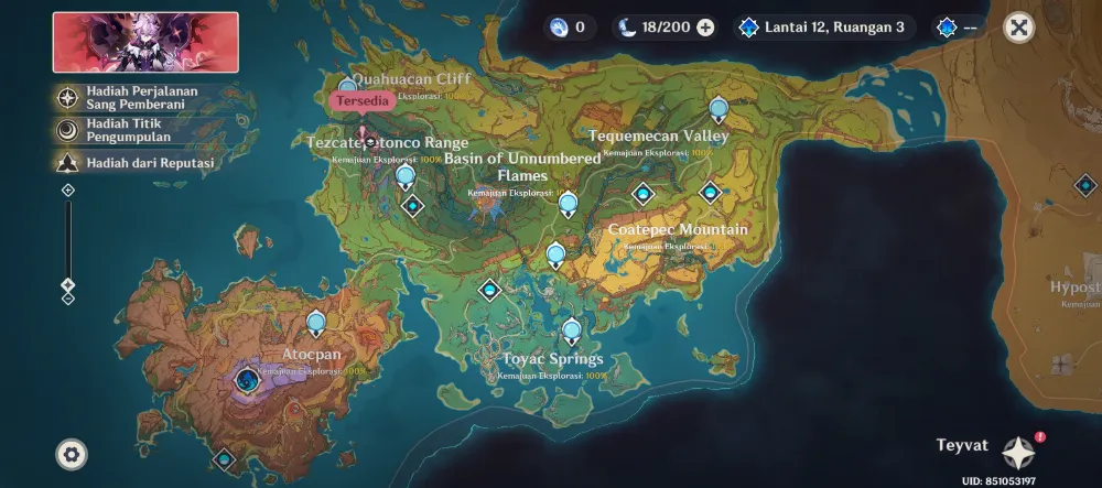 Eksplorasi 100% All Map Natlan