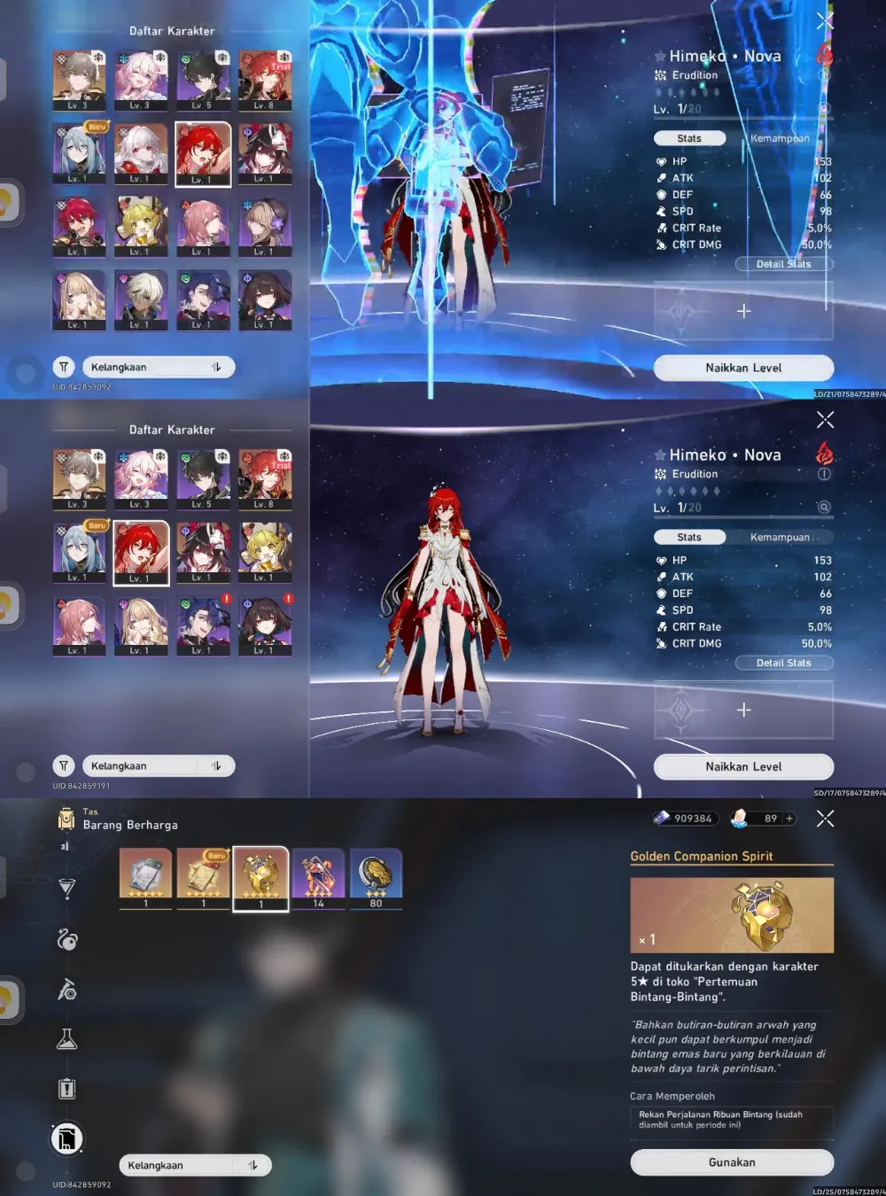 -Himeko Nova | Sparkle | Golden Companion x1