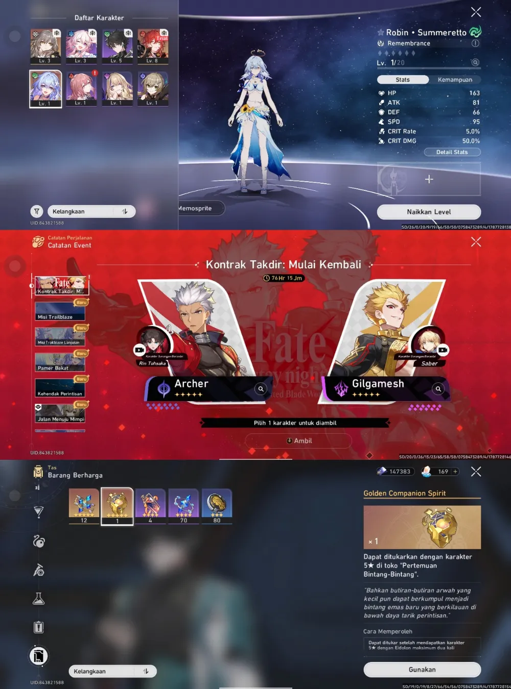 Robin SP, Selector collab, Golden Companion x1