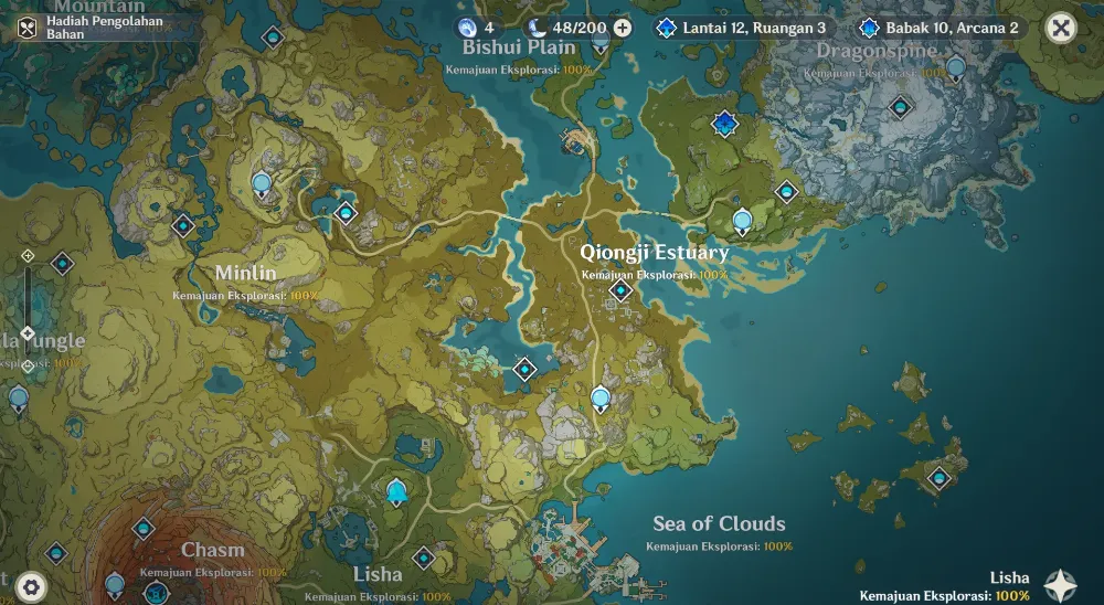 Eksplorasi 100% Map Liyue