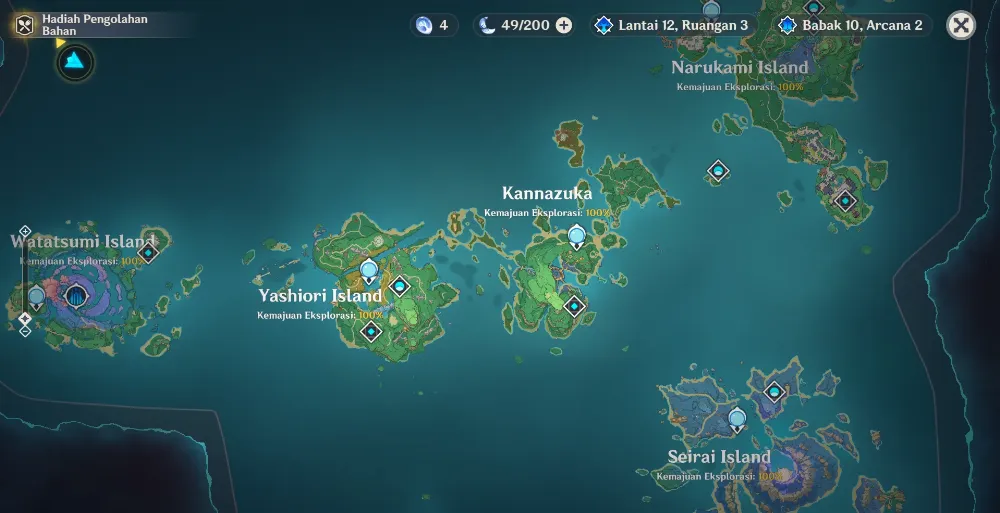 Eksplorasi 100% Map Inazuma