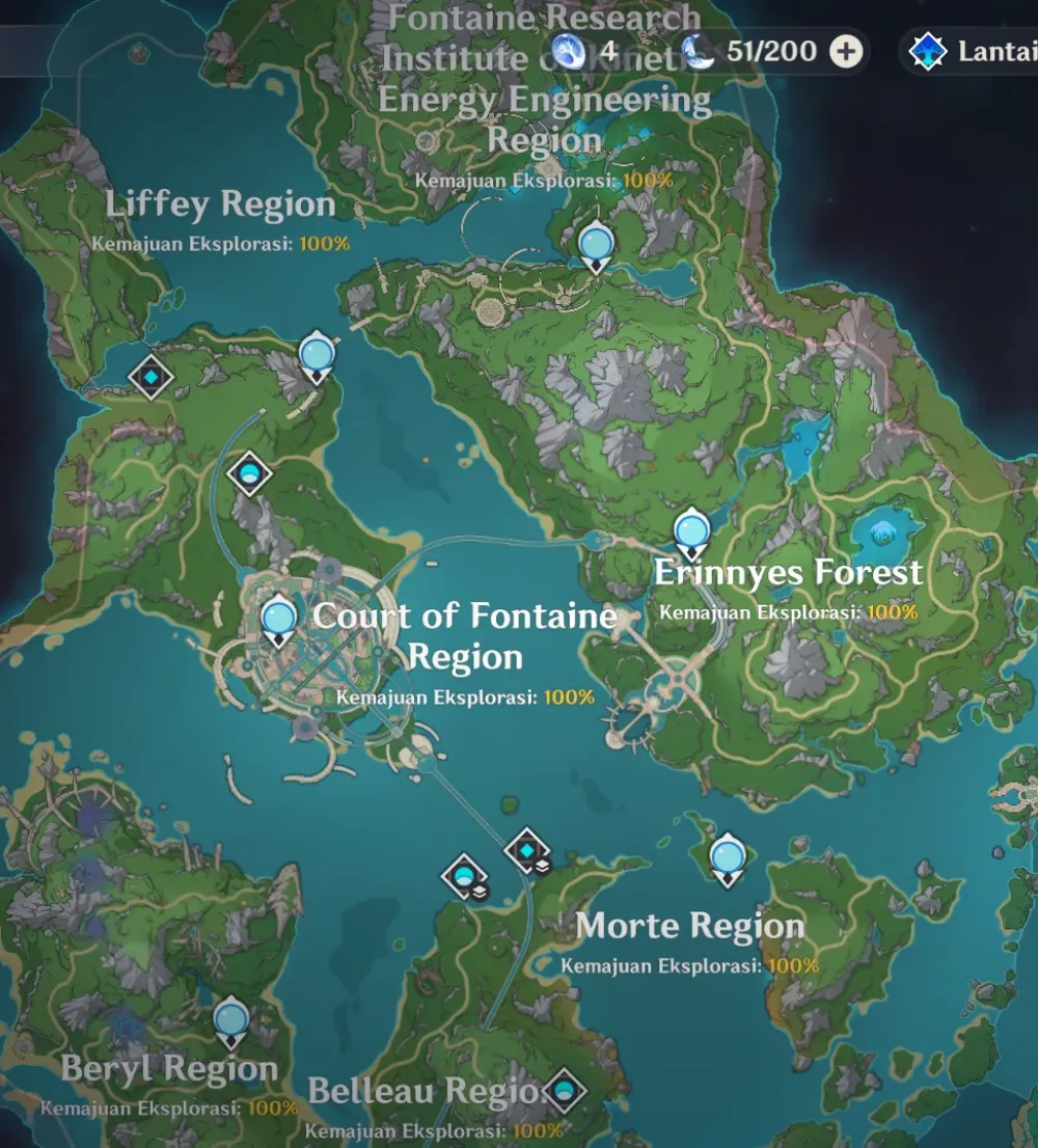 Eksplorasi 100% Map Fontaine