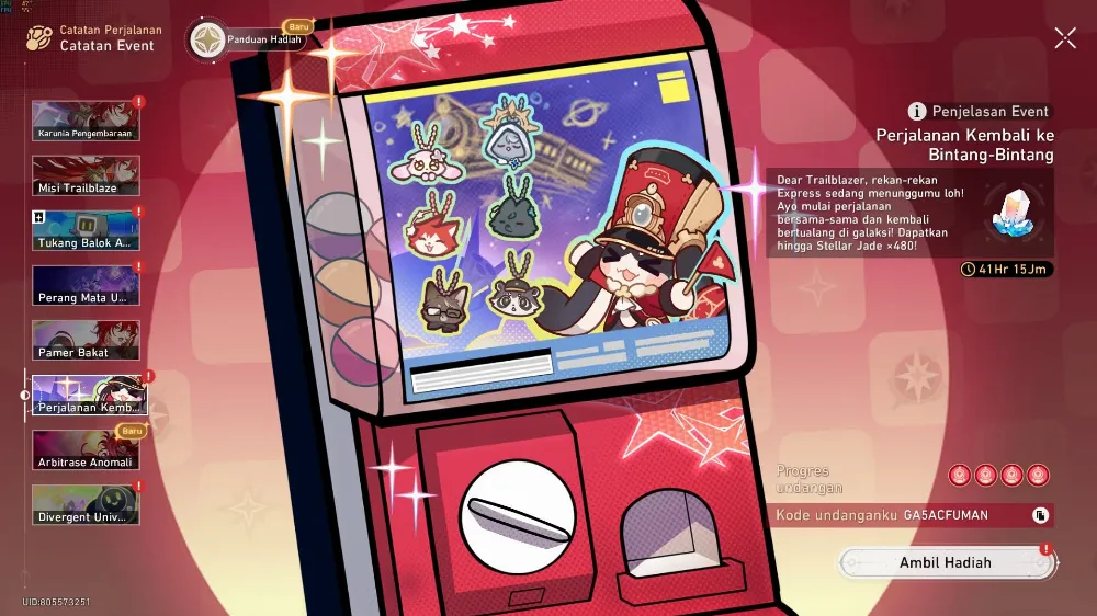 Kode returner honkai star rail ASIA only update 4.5