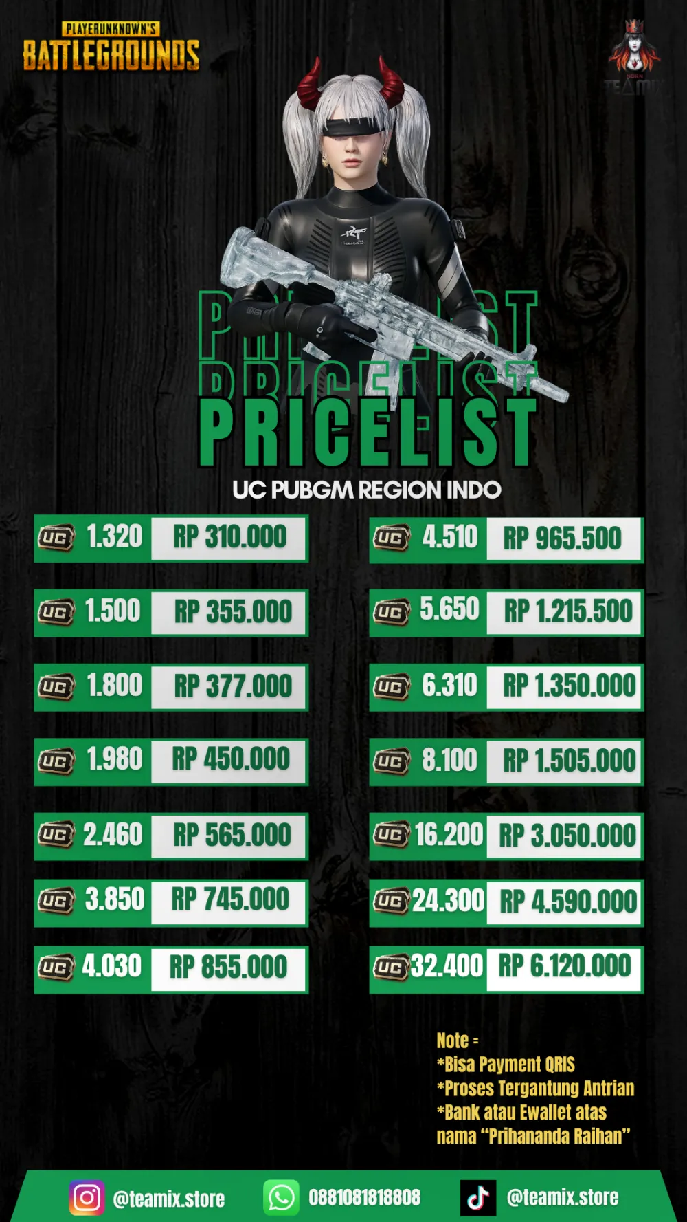 UC PUBGM REGION INDO (VIA ID)