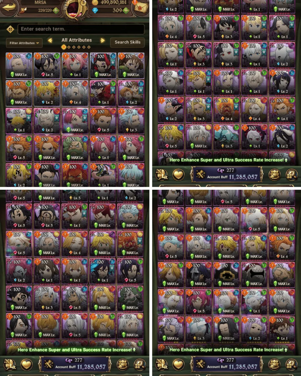 ENDGAME (ASIA SERVER) CODE ONLY CC 11,2JT++ , FULL UR + 8LR, COLLAB OVERLORD + SLIME + , DM 1.1K+